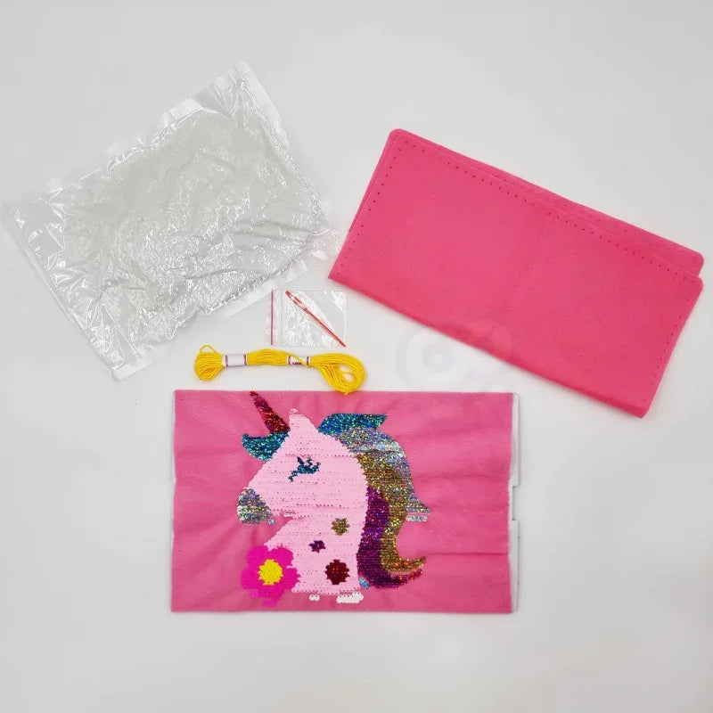 WOOPIE ART&FUN Zestaw Kreatywny Poduszka do Ozdobienia Jednorożec - zabawki-dla-dziewczynki