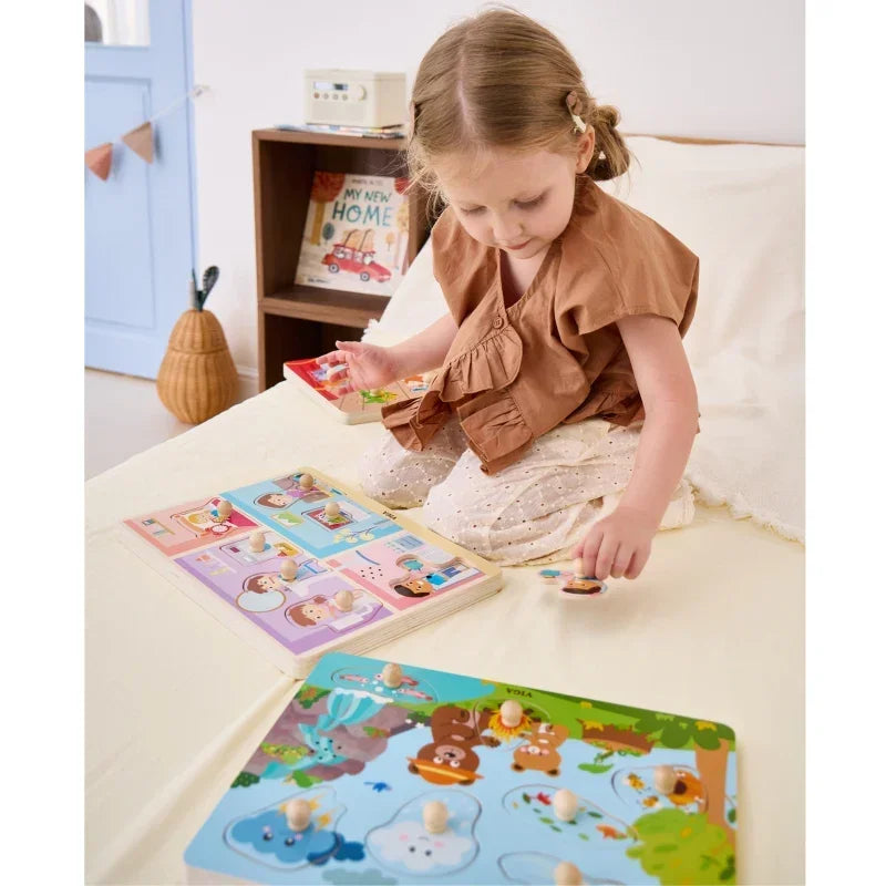 Drewniane puzzle dźwiękowe VIGA Odkrywamy Naturę - zabawki-dla-dziewczynki