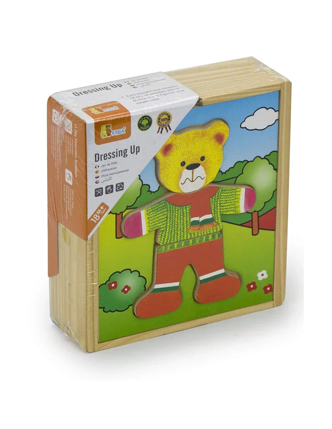 5-VIGA Drewniane Puzzle Układanka Edukacyjna Ubierz Misia Chłopca-5