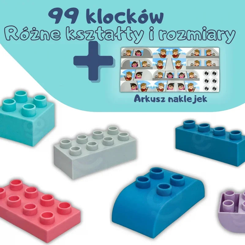 WOOPIE Klocki Soft Blocks Zestaw 99 Elementów w Pudełku - zabawki-dla-dziewczynki