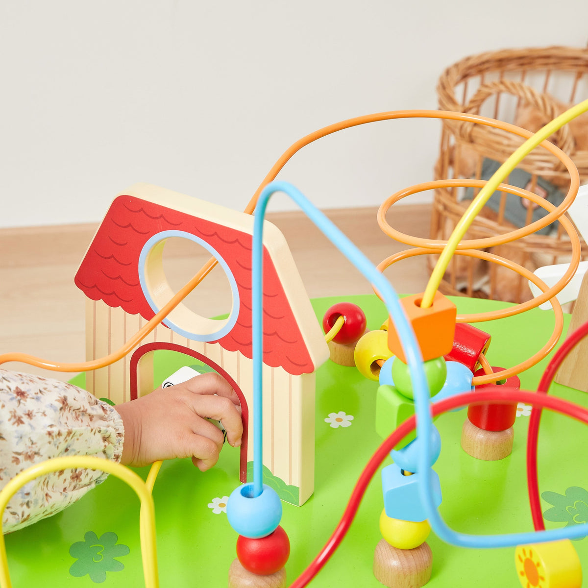 4-Viga Drewniany Stolik Edukacyjny Sensoryczny Przeplatanka XXL Montessori-4