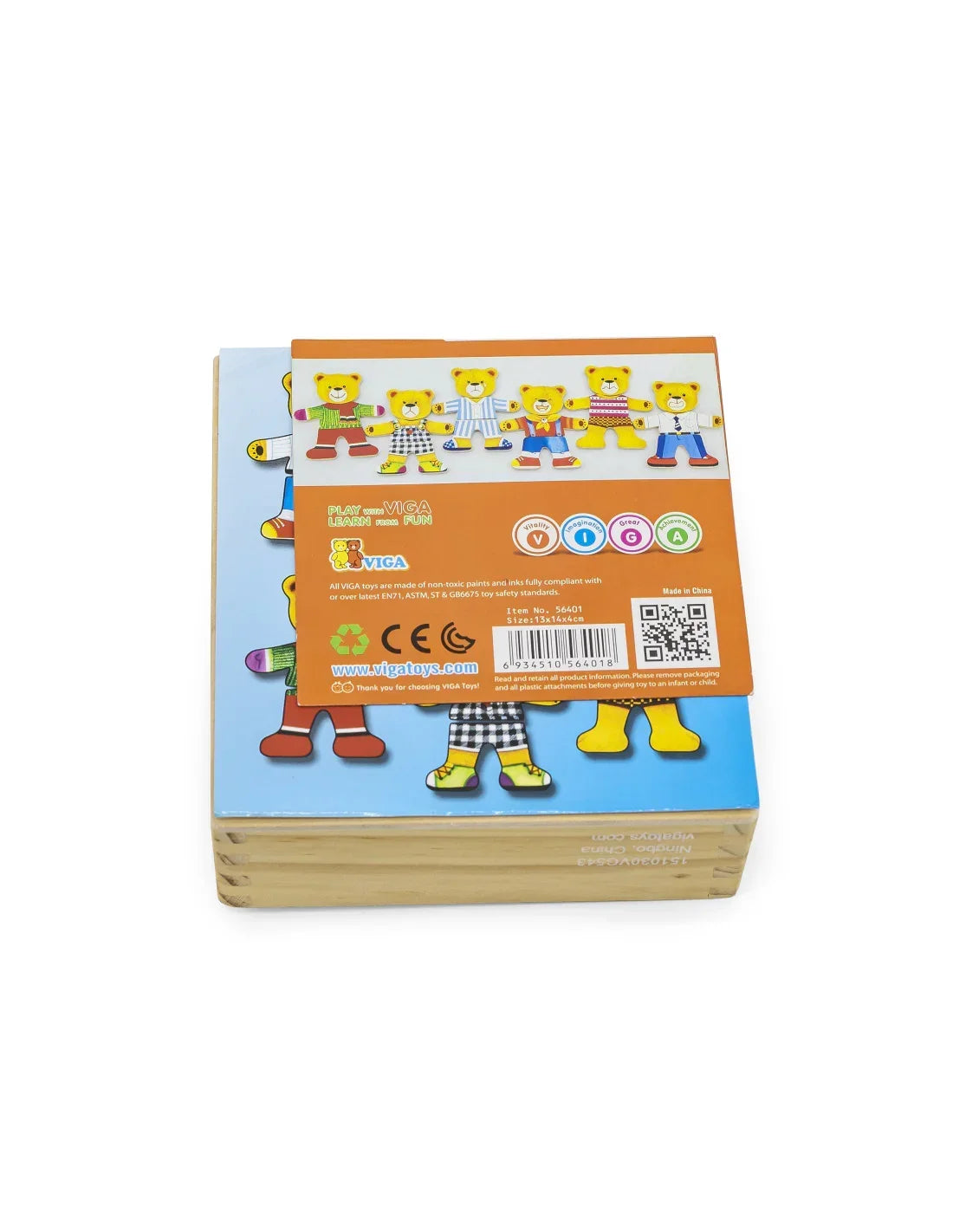 7-VIGA Drewniane Puzzle Układanka Edukacyjna Ubierz Misia Chłopca-7
