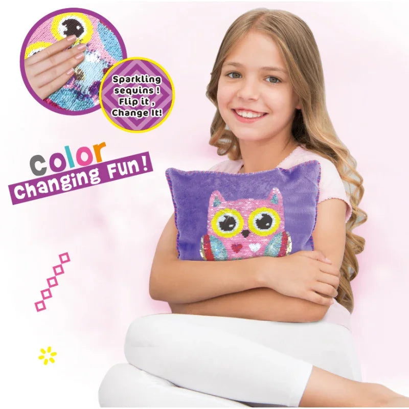 WOOPIE ART&FUN Zestaw Kreatywny Poduszka do Ozdobienia Sówka - zabawki-dla-dziewczynki