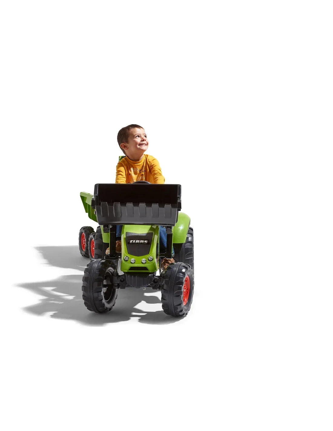 FALK Traktor CLAAS czerwony z ładowarką i koparką dla dzieci - zabawki-dla-dziewczynki