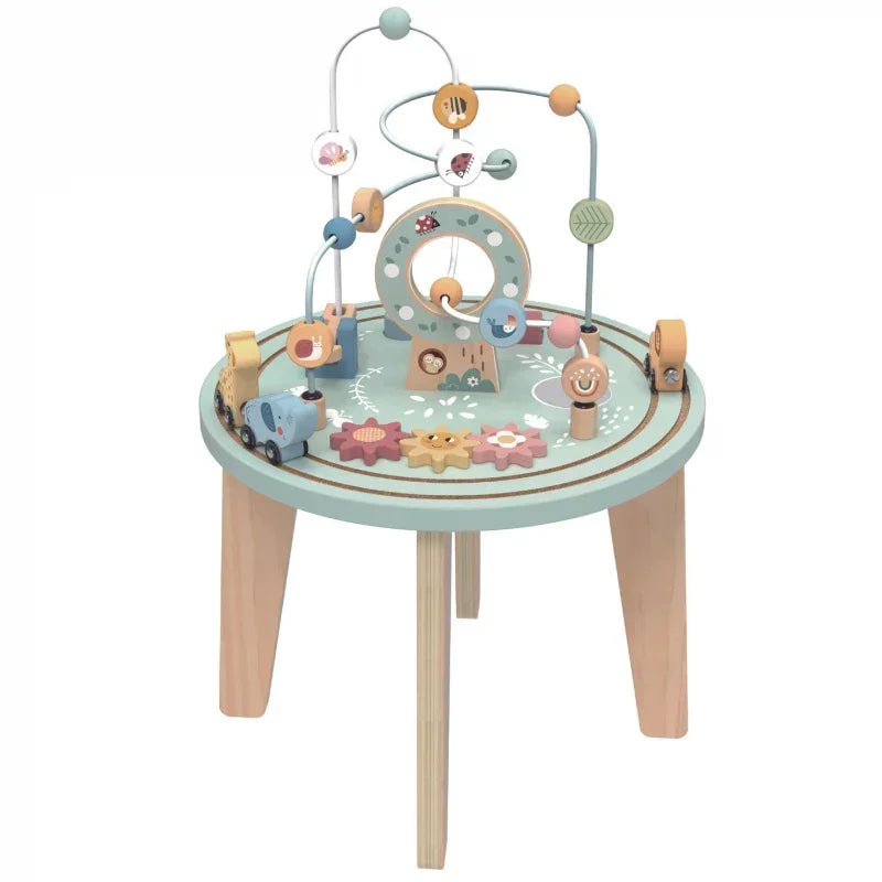 Drewniany stół TOOKY TOY Montessori z pętlą motoryczną - zabawki-dla-dziewczynki