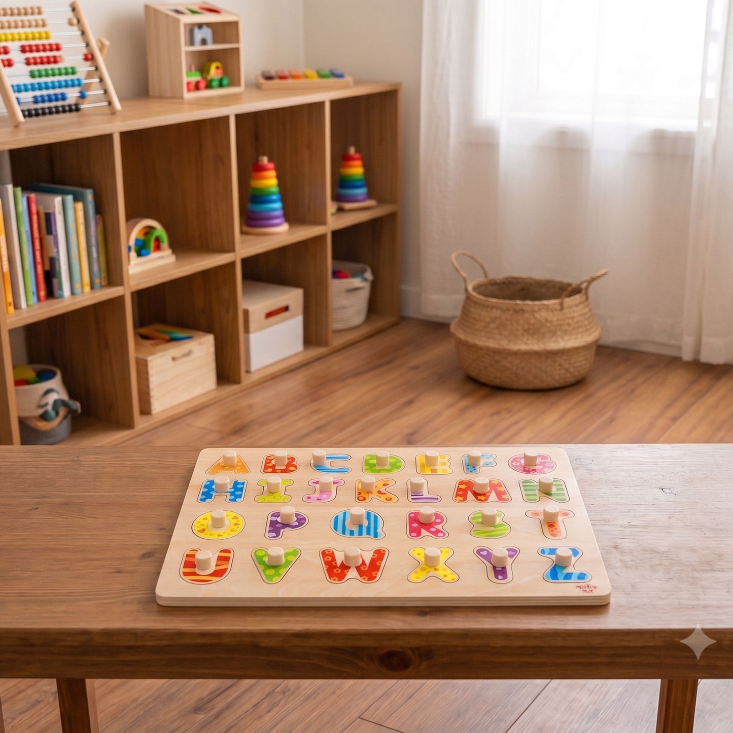 3-TOOKY TOY Puzzle Układanka Montessori z Pinezkami Alfabet-3