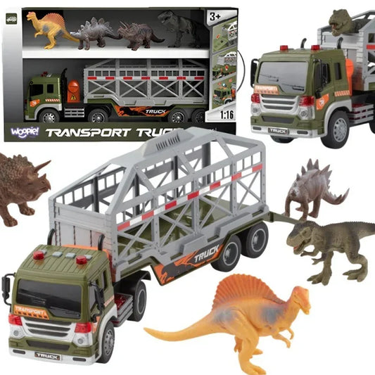 WOOPIE Ciężarówka Transporter Dinozaurów Auto z Dźwiękiem i Światłem - zabawki-dla-dziewczynki