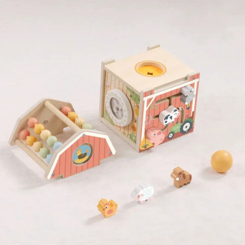 TOOKY TOY stodoła aktywności z liczydłem i klockami - zabawki-dla-dziewczynki