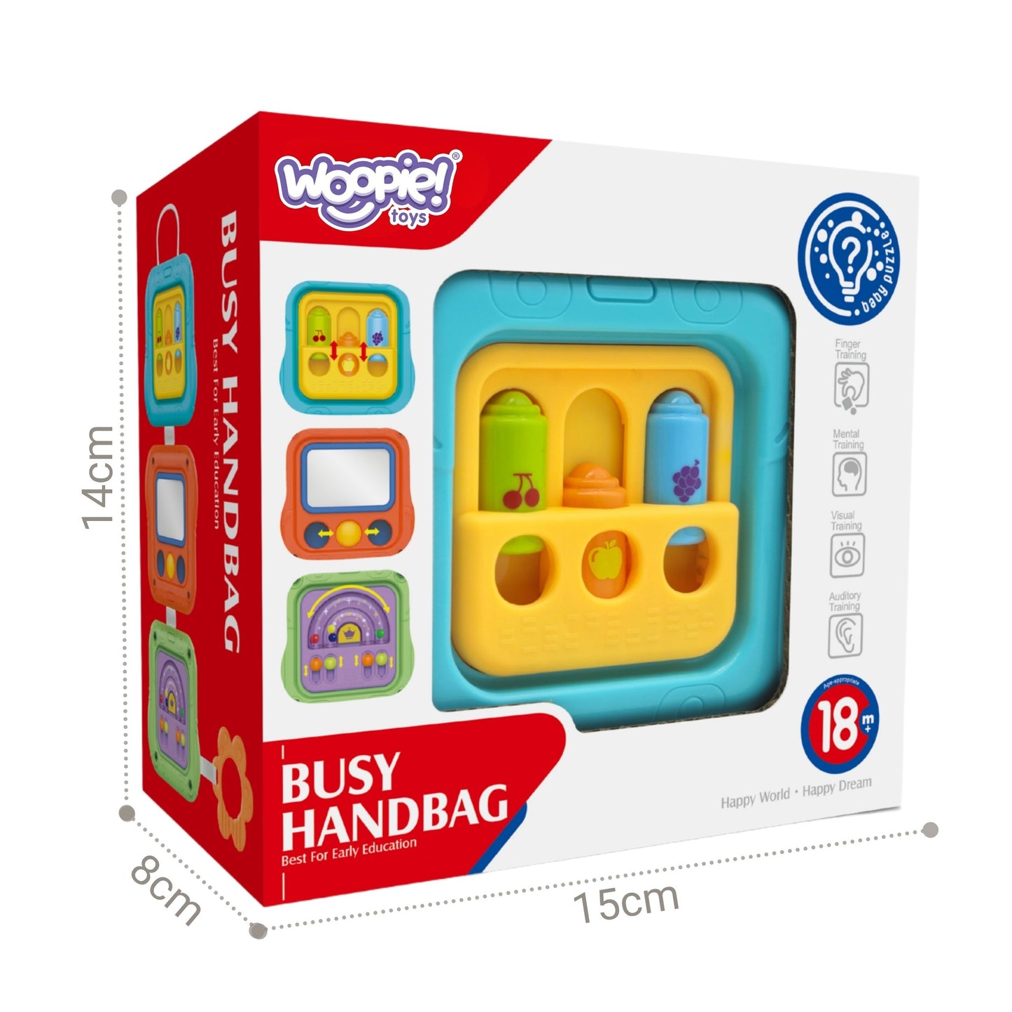 5-WOOPIE BABY Kostka Sensoryczna Manipulacyjna 6w1 Edukacyjna Zabawka Interaktywna-5