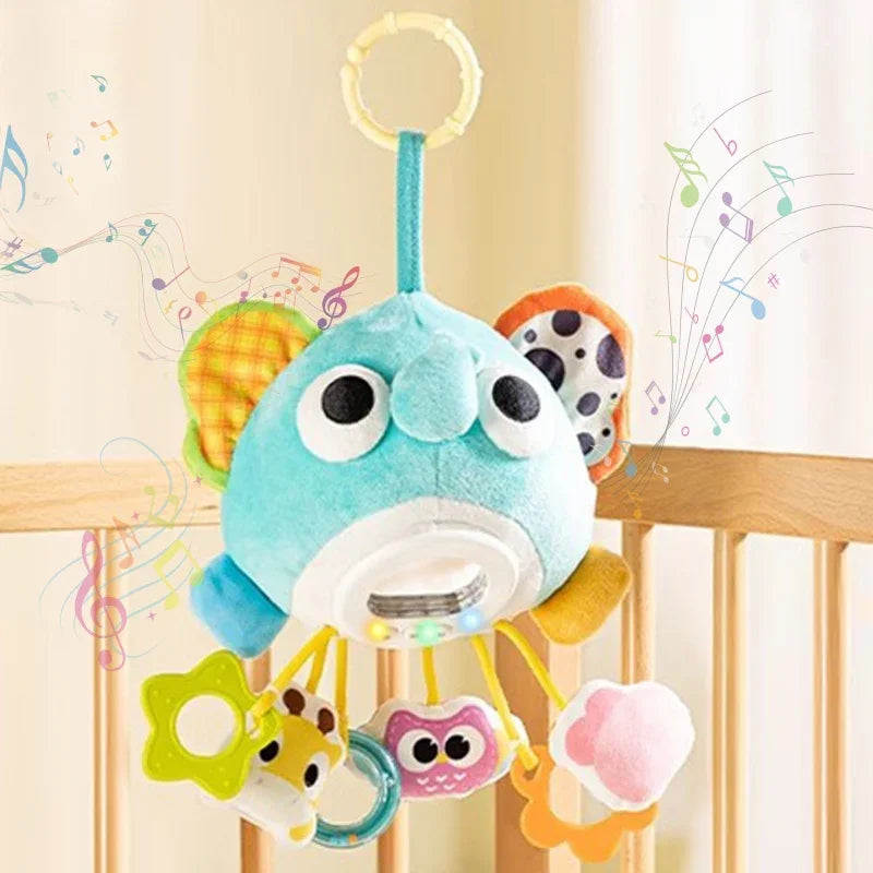 WOOPIE Baby Pluszowy Słonik Maskotka Interaktywna Przytulanka Muzyczna z Zawieszkami i Gryzakami - zabawki-dla-dziewczynki