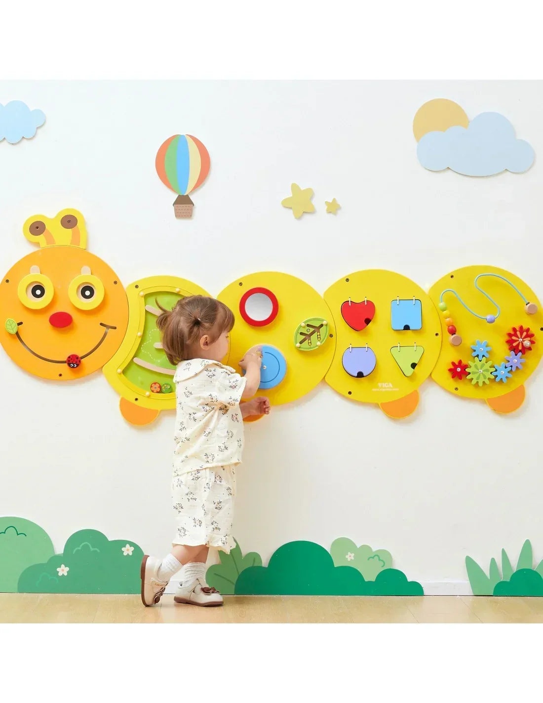 VIGA Tablica Aktywności Gąsiennica – sensoryczna zabawka Montessori dla maluchów