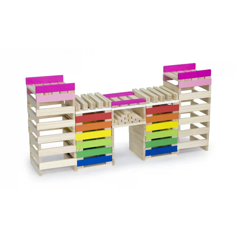 VIGA Drewniane Klocki konstrukcyjne Budynki - zabawki-dla-dziewczynki