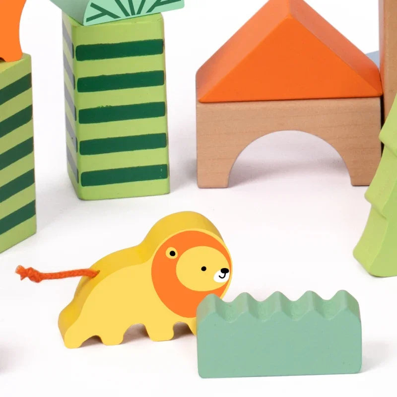 CLASSIC WORLD Zestaw Drewnianych Klocków Leśny Świat 50 el. - zabawki-dla-dziewczynki