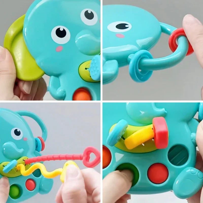 WOOPIE BABY Gryzak Sensoryczny Słonik Montessori 4w1 - zabawki-dla-dziewczynki