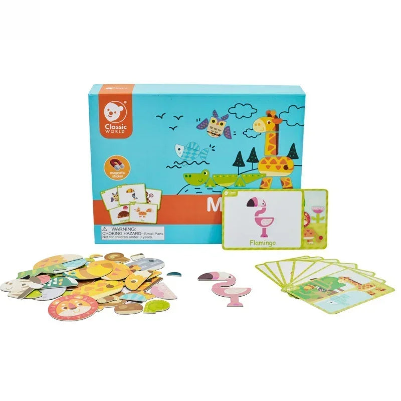 CLASSIC WORLD Układanka Magnetyczna Zwierzęta puzzle edukacyjne - zabawki-dla-dziewczynki