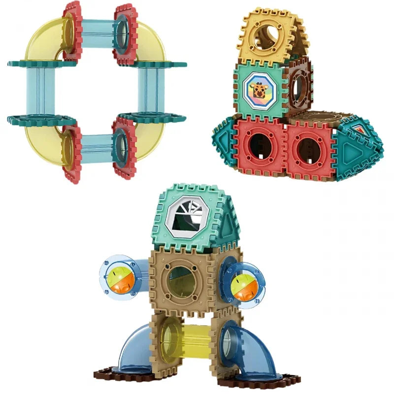 WOOPIE Klocki Konstrukcyjne 3D Zestaw Edukacyjny Tor Kulkowy 228el. - zabawki-dla-dziewczynki