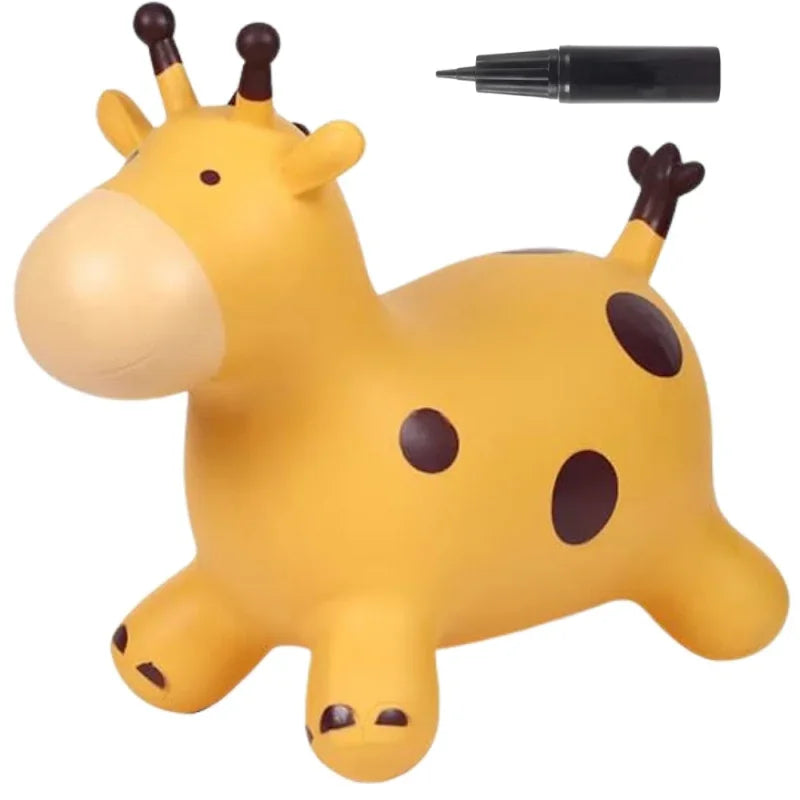 WOOPIE Skoczek Gumowy do Skakania Żyrafa Żółta + Pompka - zabawki-dla-dziewczynki