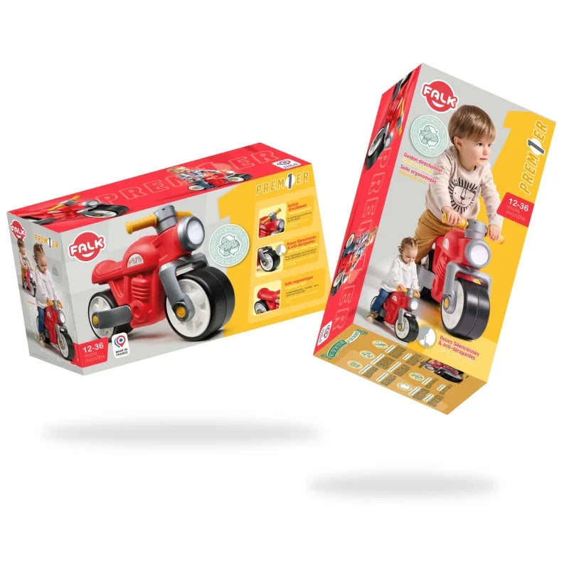 Retro czerwony jeździk biegowy Falk dla dzieci - zabawki-dla-dziewczynki