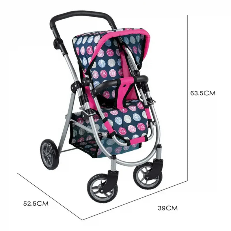 WOOPIE ROYAL Wózek dla Lalek Regulowane Siedzisko 4 Koła - zabawki-dla-dziewczynki