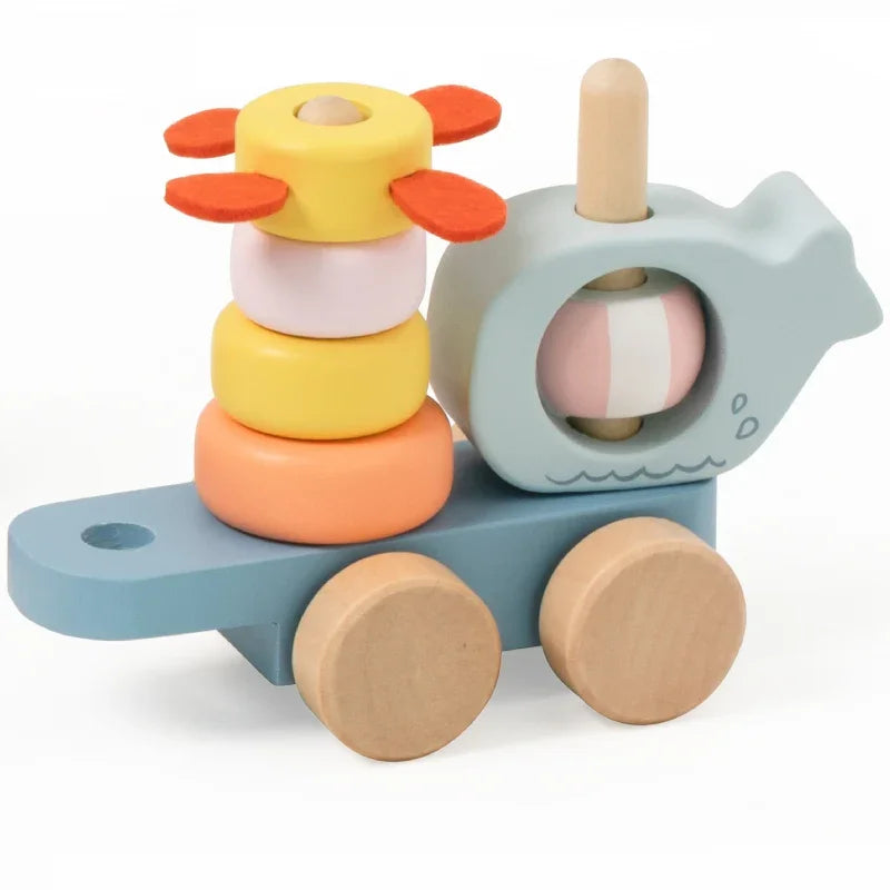 CLASSIC WORLD Montessori Kolejka Ocean Drewniana Układanka - zabawki-dla-dziewczynki