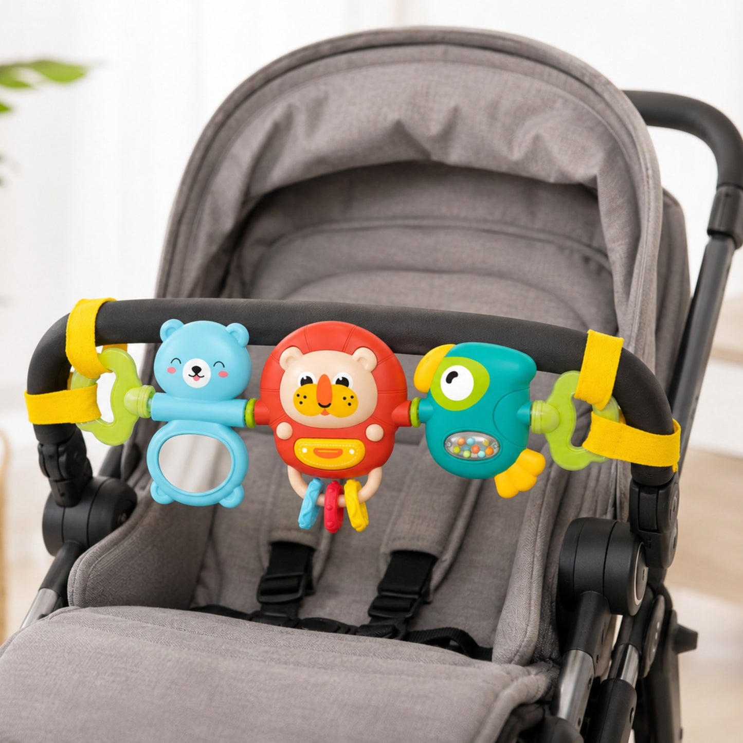 2-WOOPIE BABY Zawieszka Wózka Łóżeczka Sensoryczna Grająca Grzechotka Lusterko 6m+-2