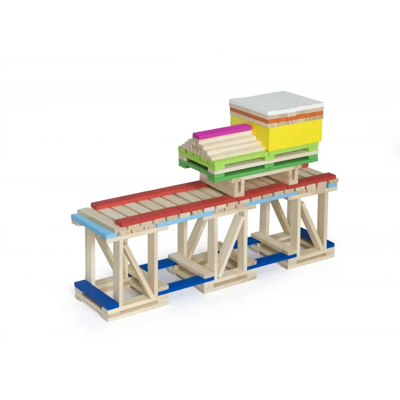 VIGA Drewniane Klocki konstrukcyjne Budynki - zabawki-dla-dziewczynki