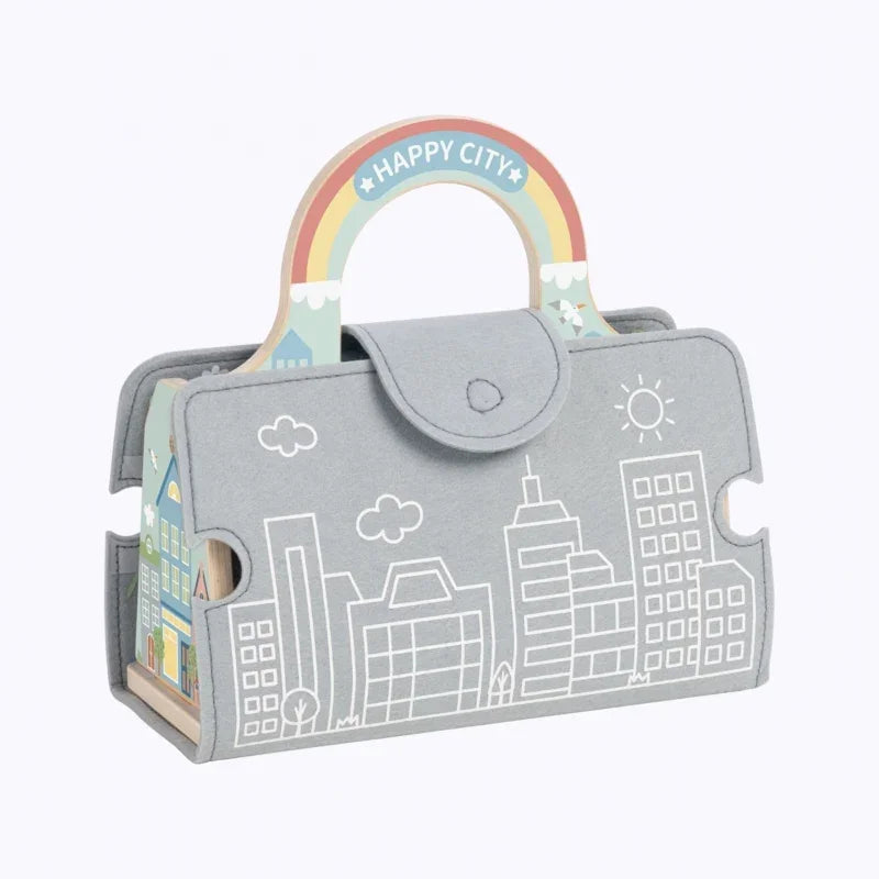 5-TOOKY TOY Zestaw Mini Miasto Przenośny Zestaw Torba Samochody-5