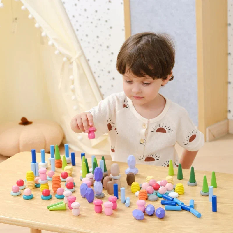 VIGA drewniane klocki układanka Montessori dla malucha - zabawki-dla-dziewczynki