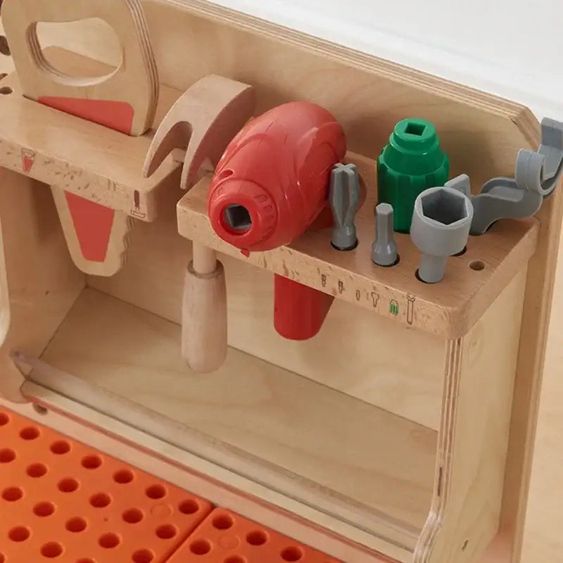 MASTERKIDZ Drewniany Warsztat Montessori STEM z Narzędziami - zabawki-dla-dziewczynki