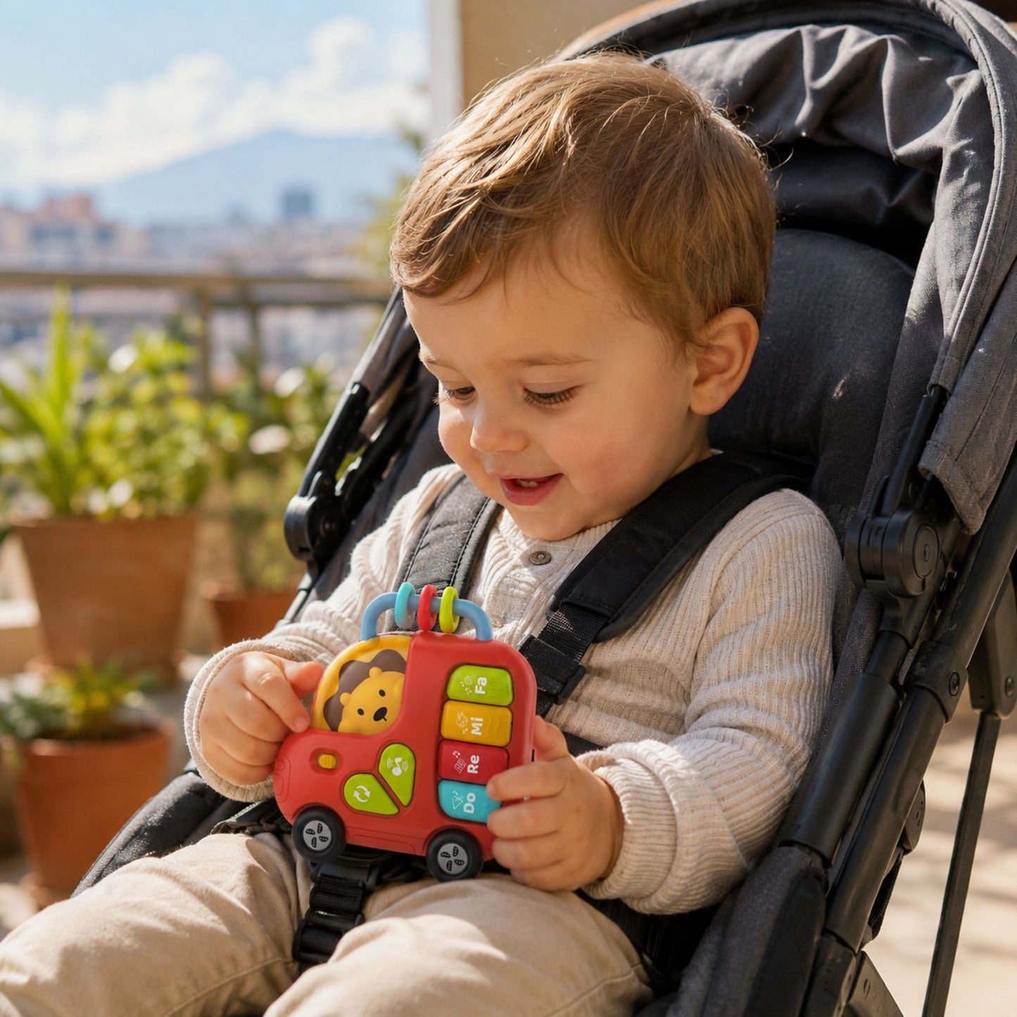 2-WOOPIE BABY Pianinko Interaktywne Autobus Lew Muzyczne Organki Dźwięki Światła 18m-2