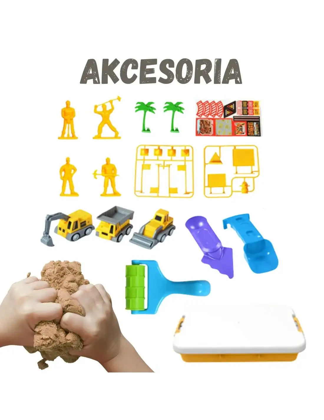 Zestaw piasku kinetycznego WOOPIE plac budowy dla dzieci