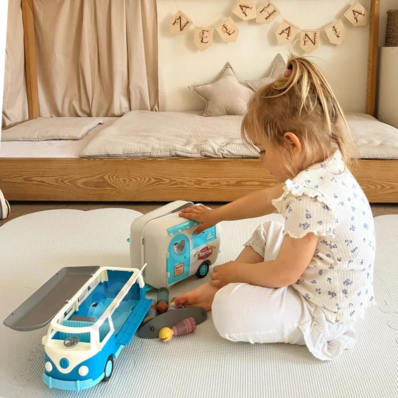 WOOPIE Kamper XL dla Lalek Zestaw Kempingowy z Przyczepką - zabawki-dla-dziewczynki