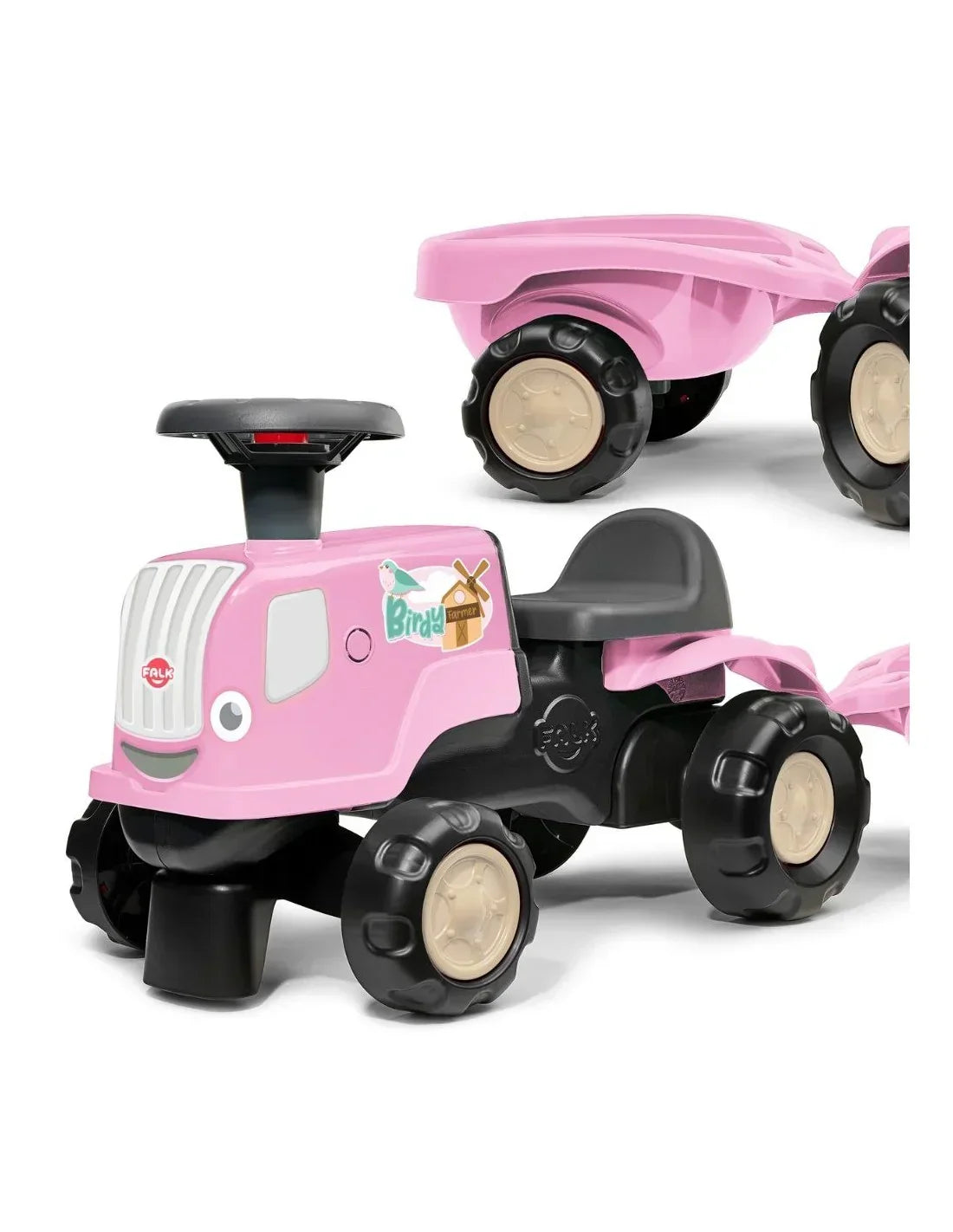 FALK Jeździk Traktor Birdy Farm różowy dla dzieci 1–3 lata - zabawki-dla-dziewczynki