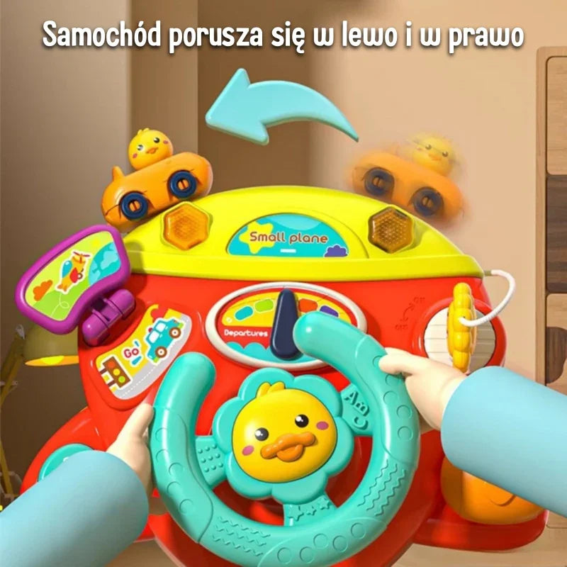 WOOPIE BABY Interaktywna Kierownica Samolot Pojazd na Łózeczko Wózek Efekty 18m+ - zabawki-dla-dziewczynki