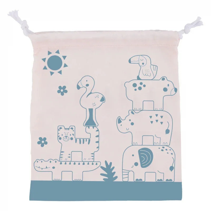 TOOKY TOY Drewniane Klocki Układanka Zwierzątka Montessori 9 el. - zabawki-dla-dziewczynki