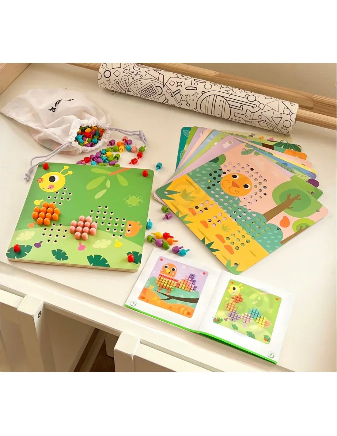 8-TOOKY TOY Układanka z Pinezkami Kołki Wpinaczka-8
