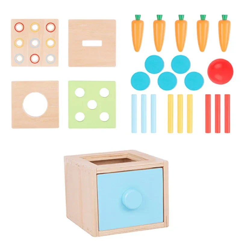 Szuflada edukacyjna WOOPIE GREEN drewniany sorter Montessori dla maluchów - zabawki-dla-dziewczynki
