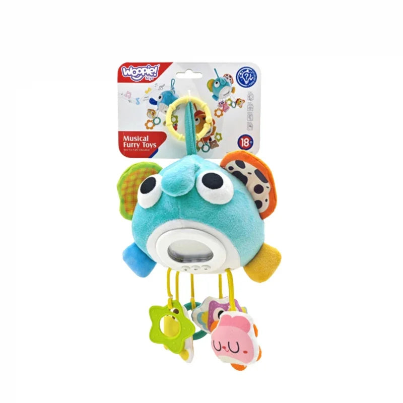 WOOPIE Baby Pluszowy Słonik Maskotka Interaktywna Przytulanka Muzyczna z Zawieszkami i Gryzakami - zabawki-dla-dziewczynki