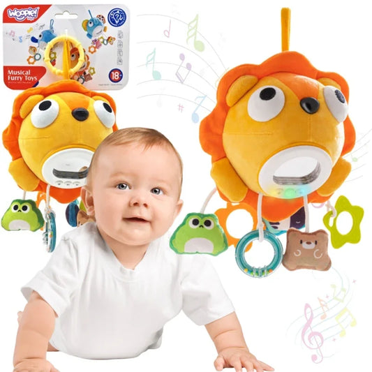 1-WOOPIE Baby Pluszowy Lew Maskotka Interaktywna Przytulanka Muzyczna z Zawieszkami i Gryzakami-1