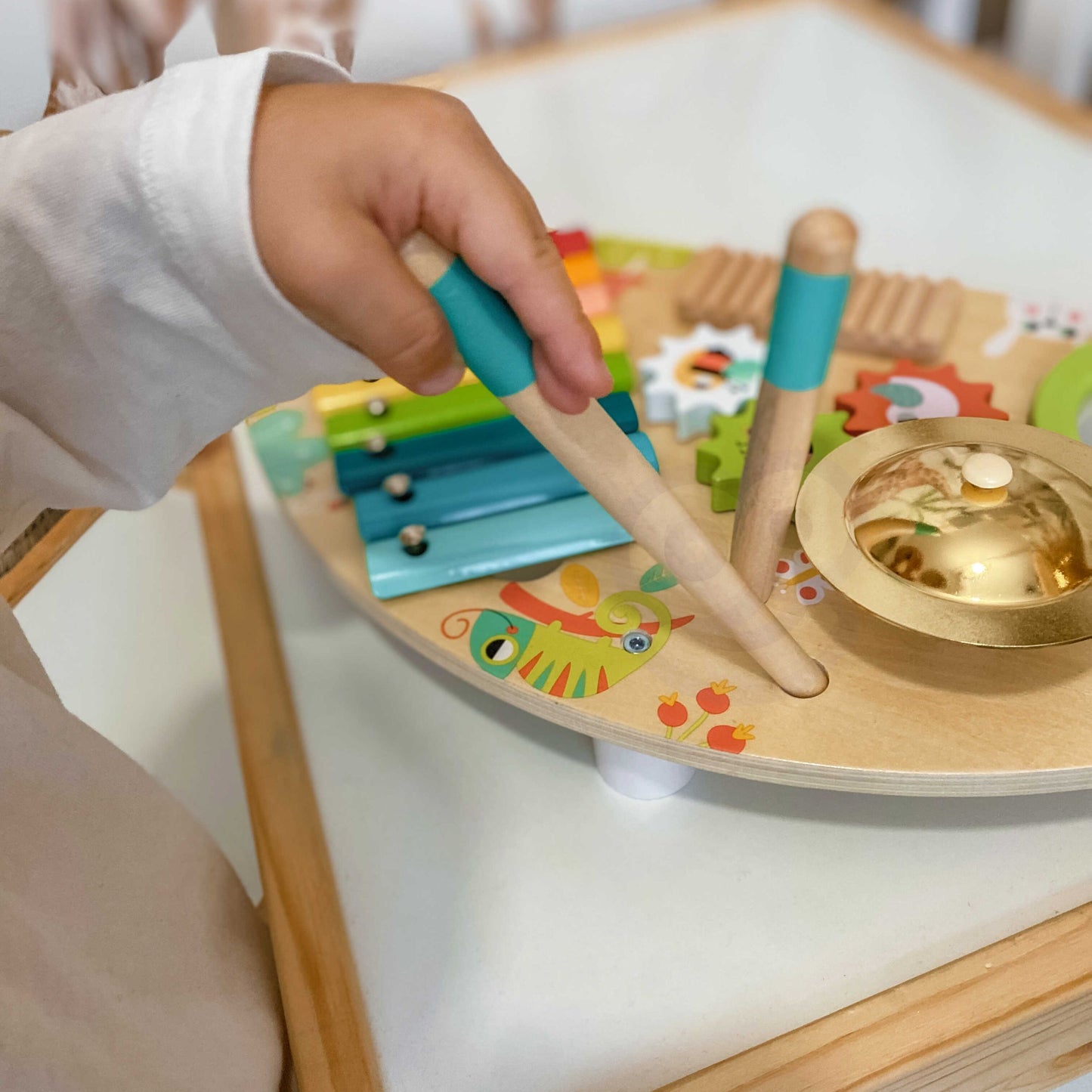 7-TOOKY TOY Wielofunkcyjny Instrument Centrum Muzyczne Ksylofon Zębatki Tarka Bębenek Talerz Pałeczki-7
