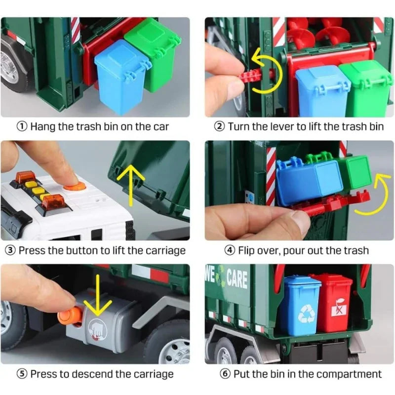 WOOPIE Śmieciarka Ciężarówka Segregacja Śmieci - skala 1:10 - zabawki-dla-dziewczynki
