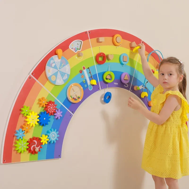 Tablica sensoryczna Montessori VIGA tęcza - zabawki-dla-dziewczynki
