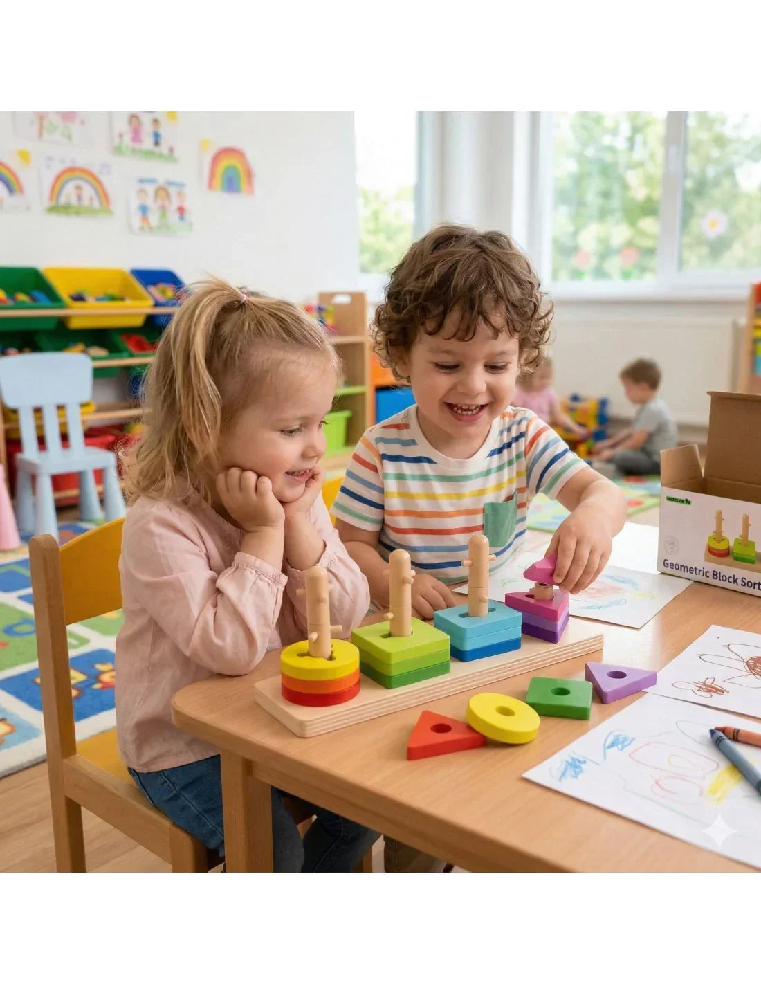 Drewniany sorter Montessori TOOKY TOY dla dzieci edukacyjny