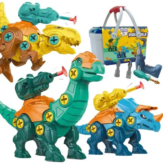 WOOPIE Zestaw dinozaury do skręcania 3 szt zestaw konstrukcyjny w pudełku - zabawki-dla-dziewczynki