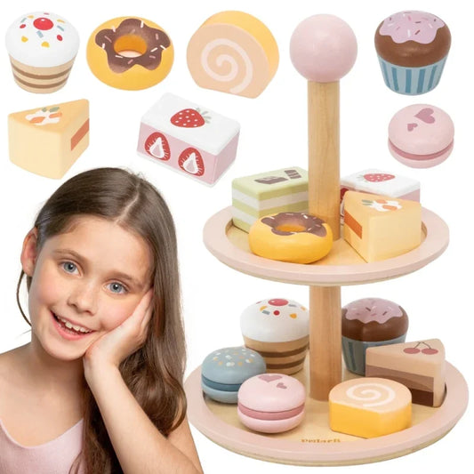 VIGA drewniany stojak na ciasto z akcesoriami zabawka dla dzieci - zabawki-dla-dziewczynki