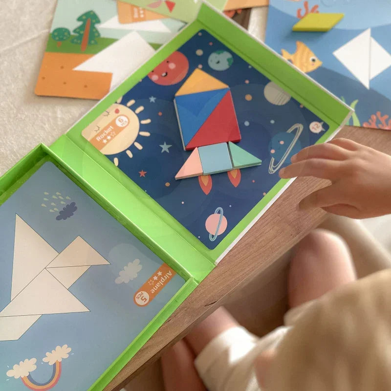 Tangram 18 el TOOKY TOY kreatywna zabawa dla dzieci TOOKY TOY Tangram układanka edukacyjna - zabawki-dla-dziewczynki