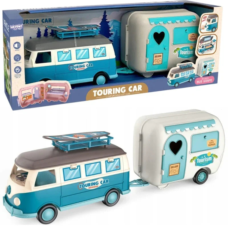 WOOPIE Kamper XL dla Lalek Zestaw Kempingowy z Przyczepką - zabawki-dla-dziewczynki