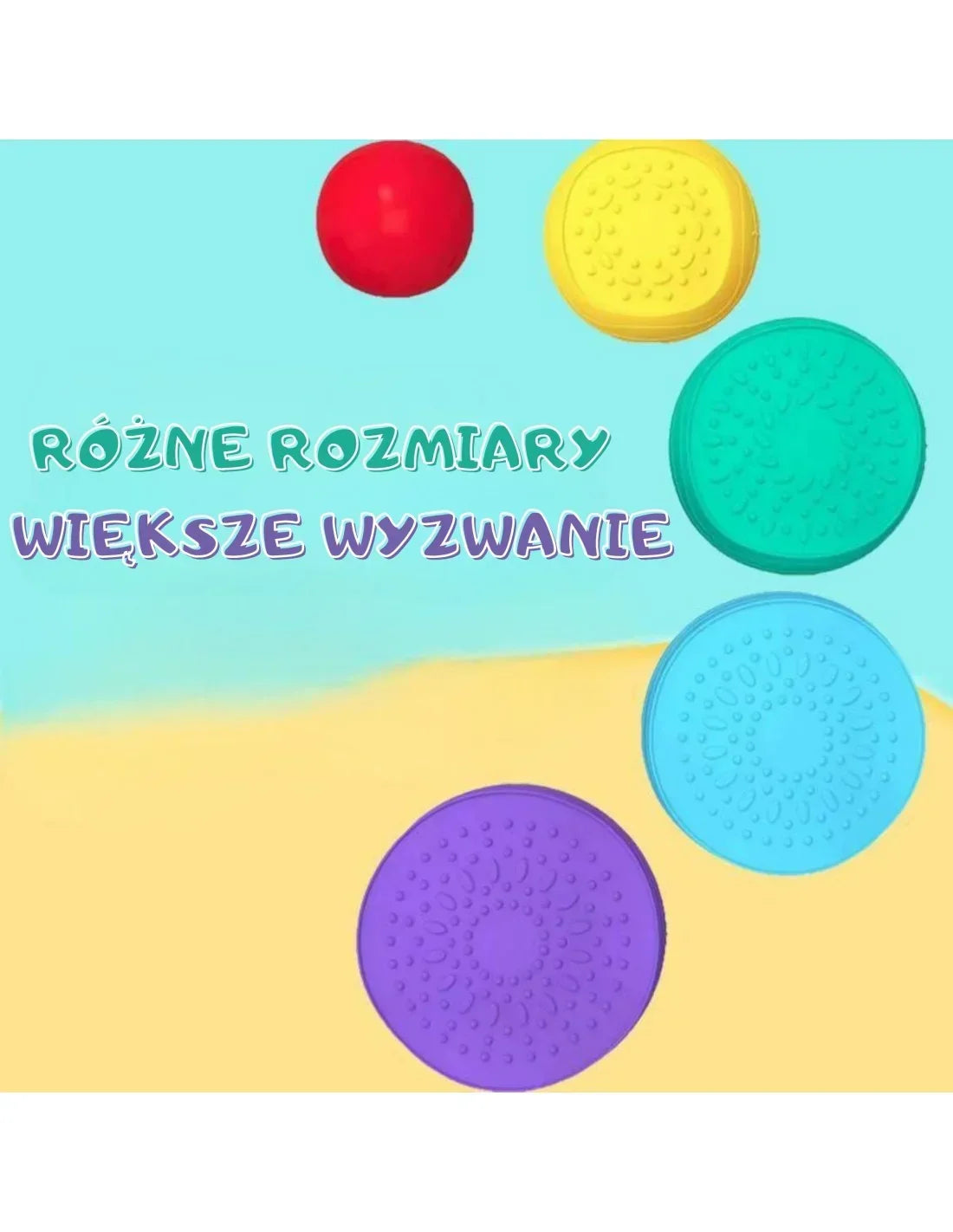 6-WOOPIE Ścieżka Sensoryczna Kamienie Balansujące dla Dzieci Trening Równowagi 5 szt.-6
