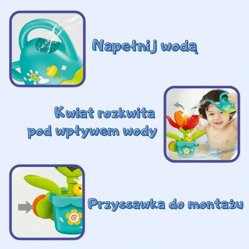 Interaktywna zabawka kąpielowa kwiat z konewką  - zabawki-dla-dziewczynki