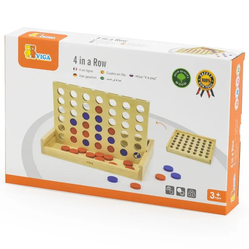 VIGA Gra logiczna 4 w Rzędzie 4 In a Row - zabawki-dla-dziewczynki